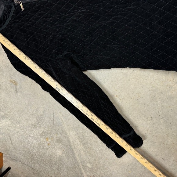 Chico’s Travelers Black Lined Full Zip Jacket XL Quilt Pattern Velvety - Picture 7 of 9